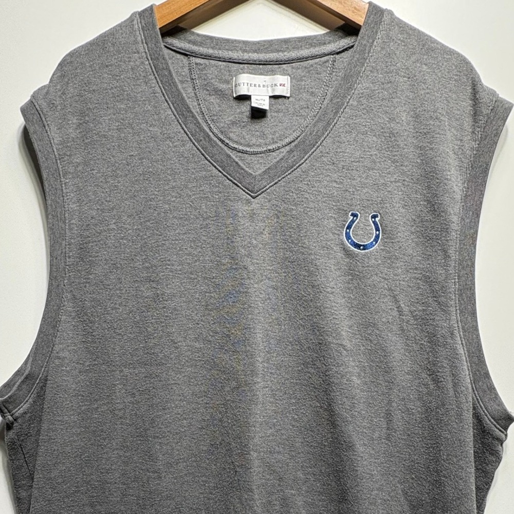 Cutter & Buck Indianapolis Colts Vest Mens XL Gray Knit V-Neck NFL Football